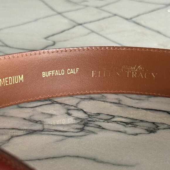Vintage Ellen Tracy Buffalo Calf Belt - Large - Picture 2 of 5